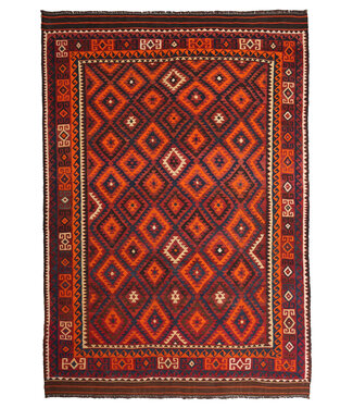 Kelimshop Maimana  Handgewebte Orientalisch Wolle Kelim Teppich  Kelim   387x258 cm