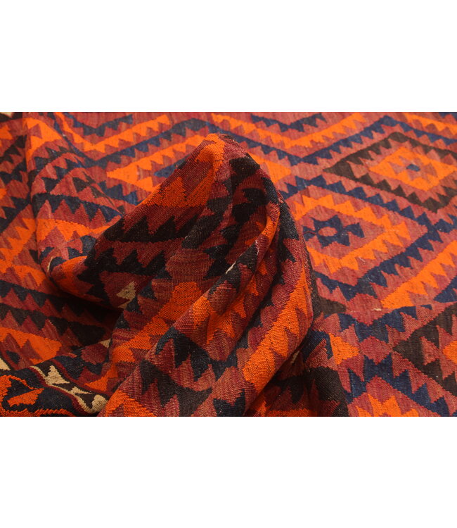 Maimana Hand Woven Afghan Wool Kilim Area Rug   kelim   387x258 cm