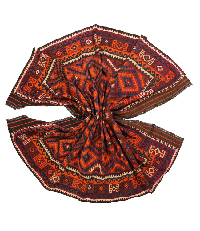 Maimana Handgewebte Orientalisch Wolle Kelim Teppich  Kelim   387x258 cm