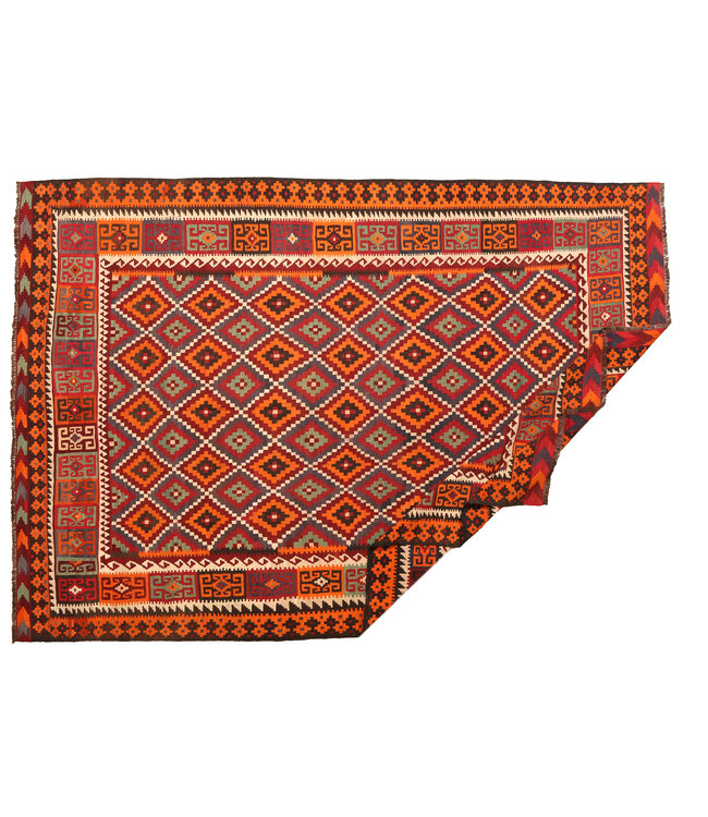 Maimana Handgewebte Orientalisch  Kelim  Wolle Teppich  Kelim 379x264cm