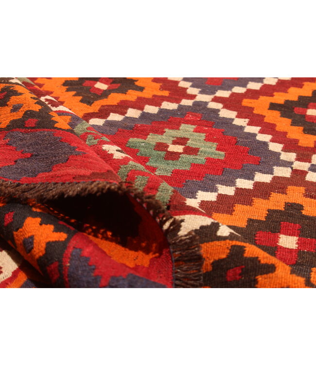 Maimana Handgewebte Orientalisch  Kelim  Wolle Teppich  Kelim 379x264cm