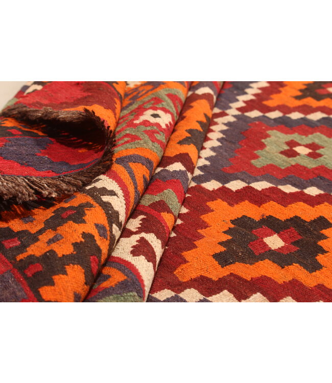 Maimana Handgewebte Orientalisch  Kelim  Wolle Teppich  Kelim 379x264cm