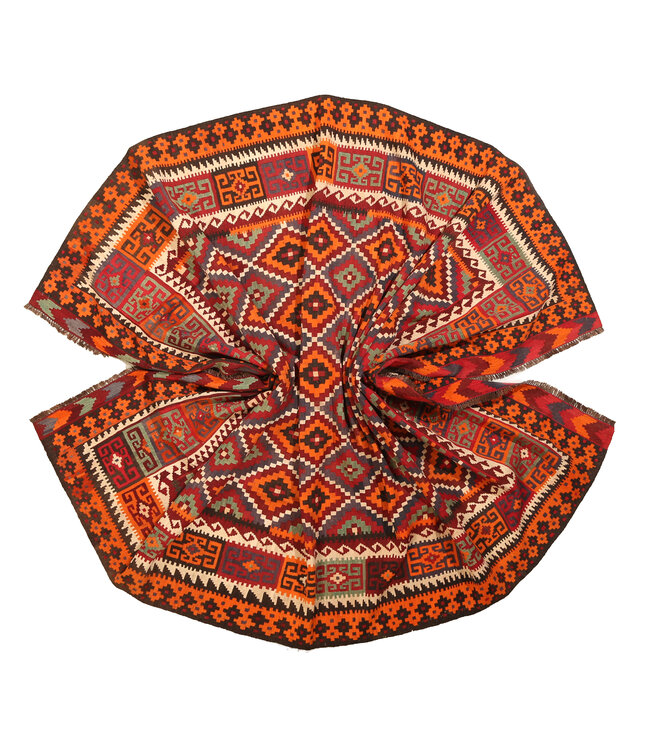 Maimana Handgewebte Orientalisch  Kelim  Wolle Teppich  Kelim 379x264cm