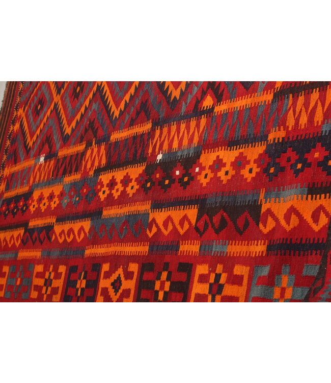 Maimana Handgemaakt Oosters Kelim Wol Vloerkleed  kelim 466x274cm