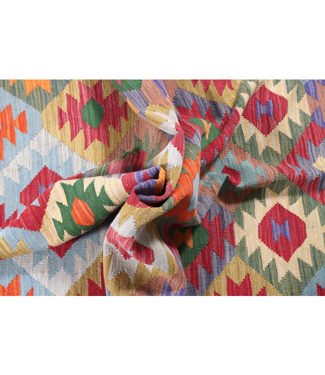 242x175  cm Handwoven Traditional Kelim Area Rug Wool Carpet