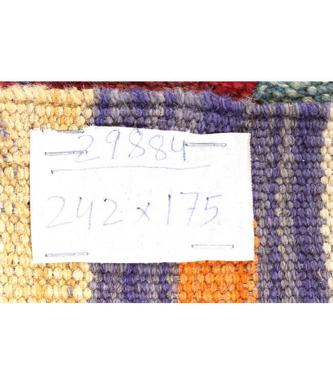 242x175 cm Handgewebter Traditioneller Kelim Teppich Woll