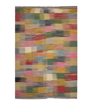 Kelimshop 248x176 cm Handgeweven Moderne  Wollen Kelim Tapijt