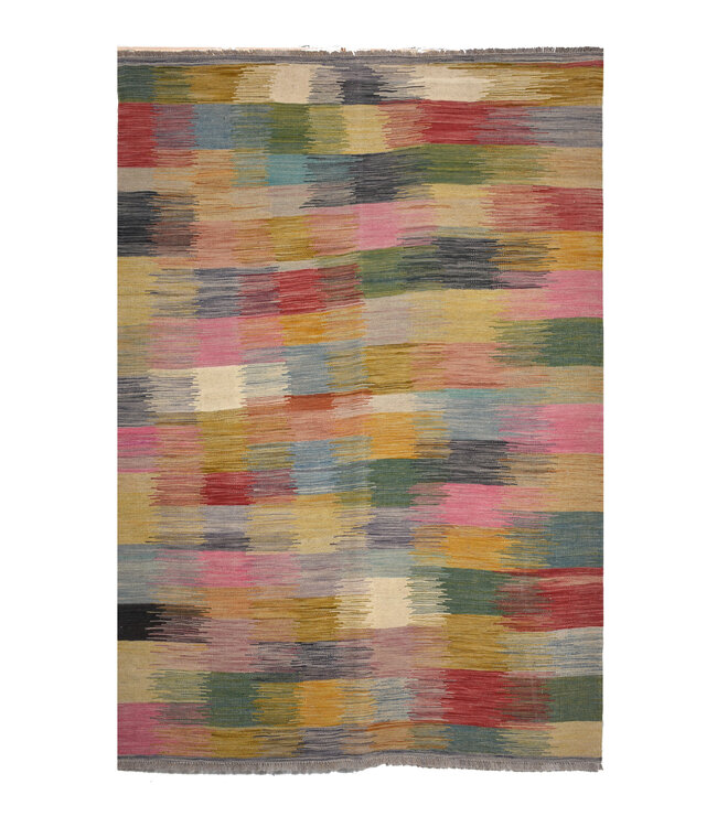 248x176 cm Handgewebter Moderner  Woll-Kelim-Teppich