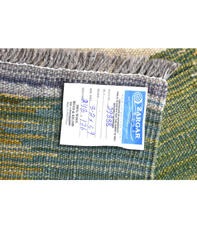 248x176 cm Handgewebter Moderner  Woll-Kelim-Teppich