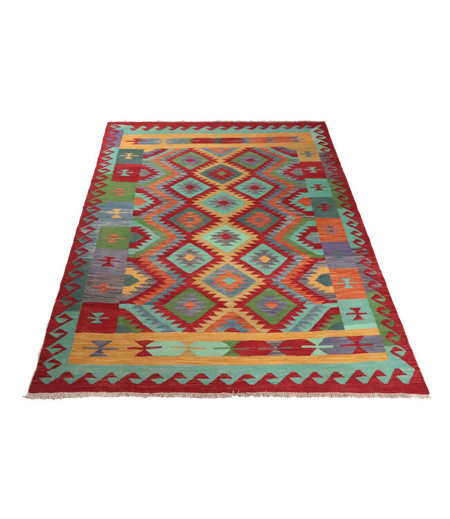 238x170 cm Handgewebter Traditioneller Kelim Teppich Woll