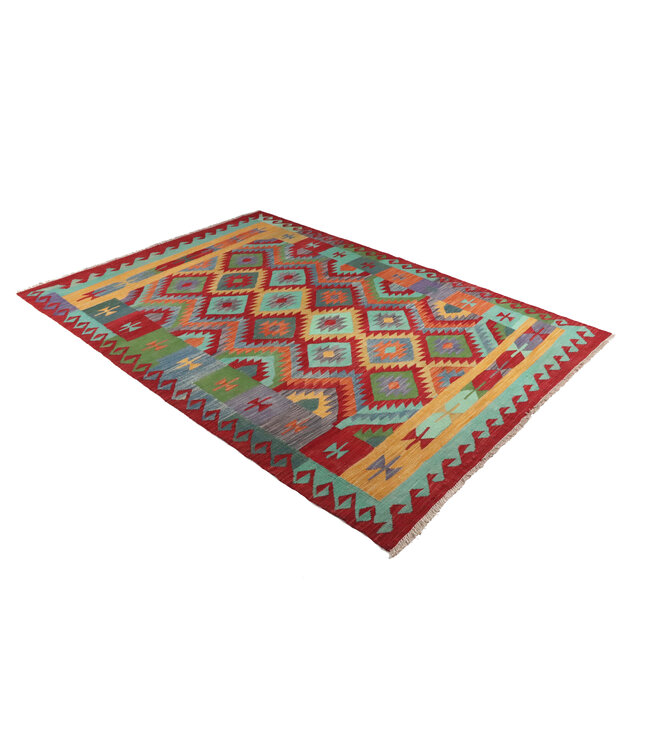 238x170 cm Handgeweven Traditionele Kelim Vloerkleed Wol Tapijt