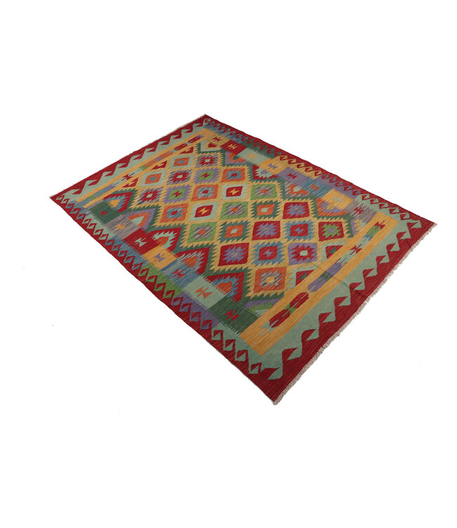 241x172 cm Handgewebter Traditioneller Kelim Teppich Woll