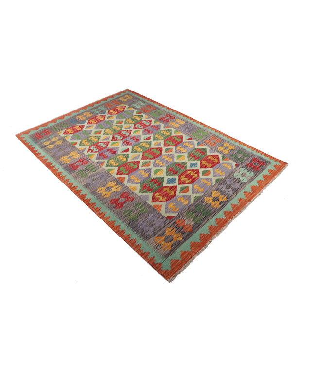 253x177 cm Handwoven Traditional Kelim Area Rug Wool Carpet