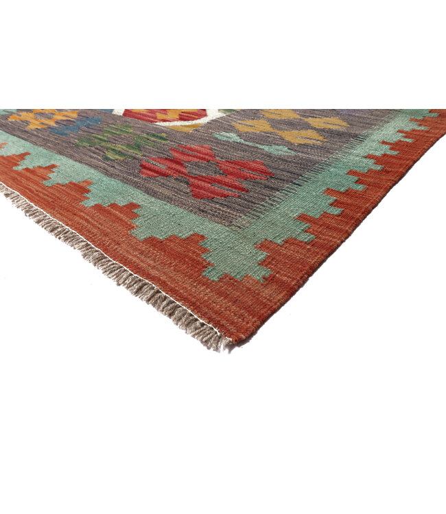 253x177 cm Handwoven Traditional Kelim Area Rug Wool Carpet