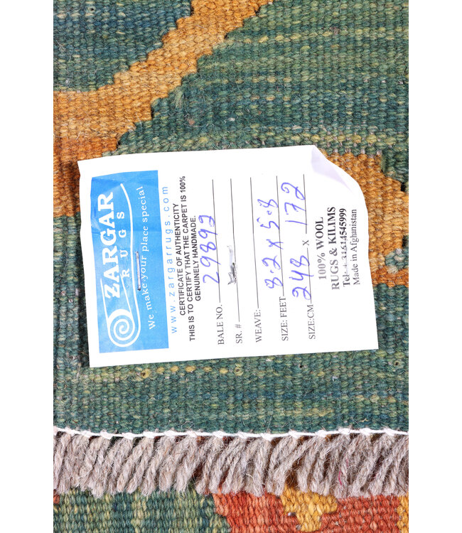 248x172 cm Handwoven Traditional Kelim Area Rug Wool Carpet