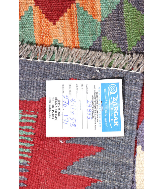 270x171 cm Handgewebter Traditioneller Kelim Teppich Woll