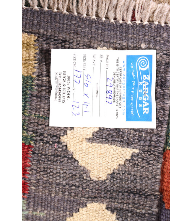 177x123 cm Handgewebter Traditioneller Kelim Teppich Woll