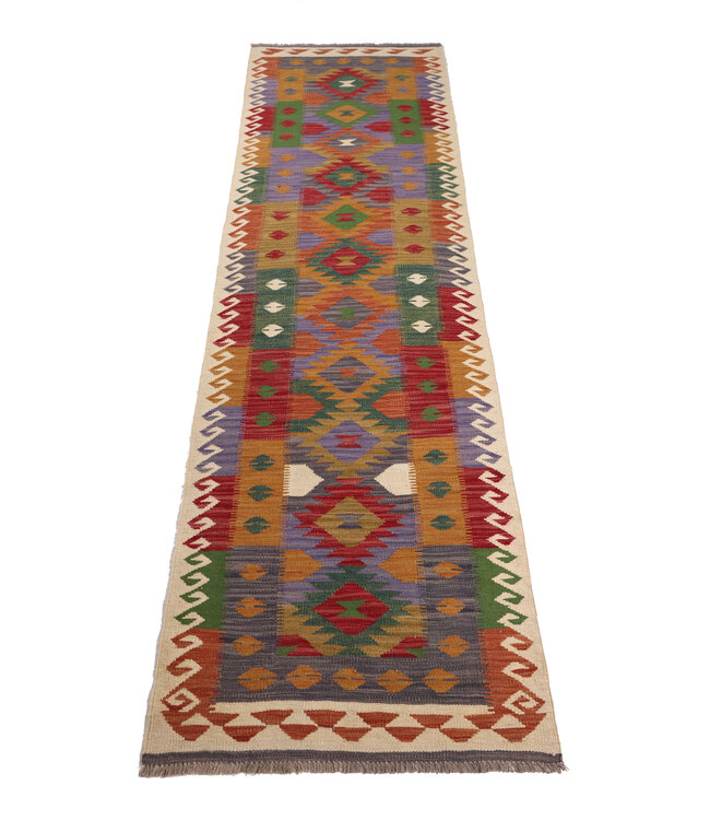 Handwoven Kelim Runner 295x82 cm Wool Rug