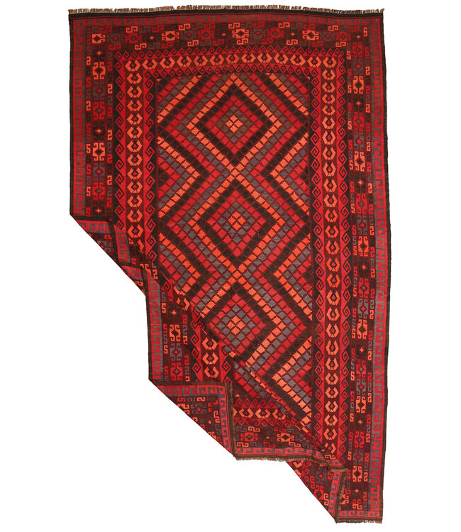 Maimana Handgewebte Orientalisch  Kelim  Wolle Teppich  Kelim 393x240cm