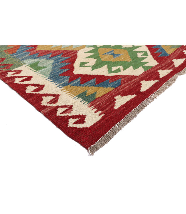 Handgewebter Kelim Läufer 300x85 cm Wollteppich