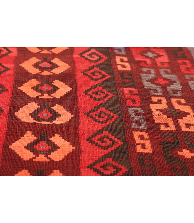 Maimana Handgemaakt Oosters Kelim Wol Vloerkleed  kelim 393x240cm