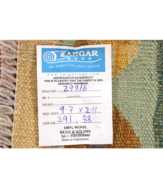 Handwoven Kelim Runner291x88 cm Wool Rug