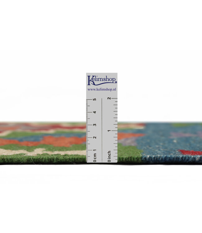 Handgewebter Kelim Läufer 200x65 cm Wollteppich