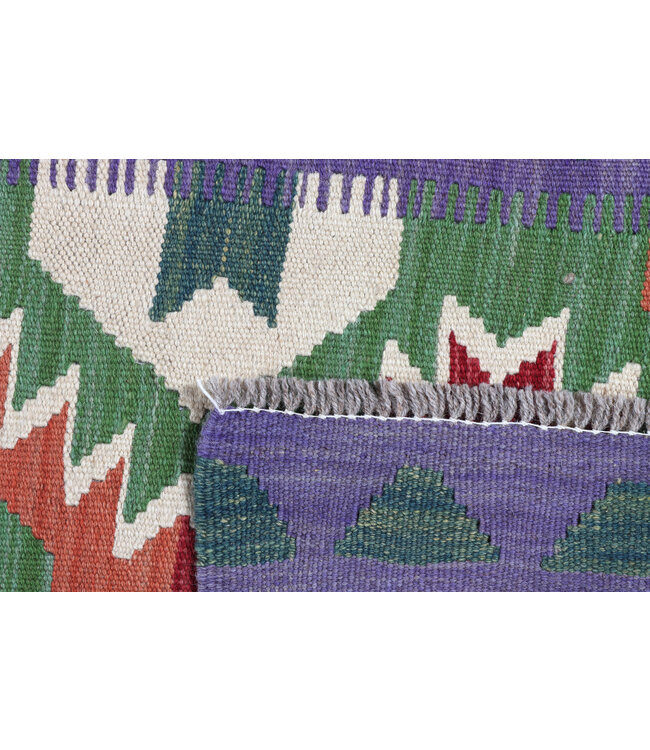 Handgewebter Kelim Läufer 198x61 cm Wollteppich