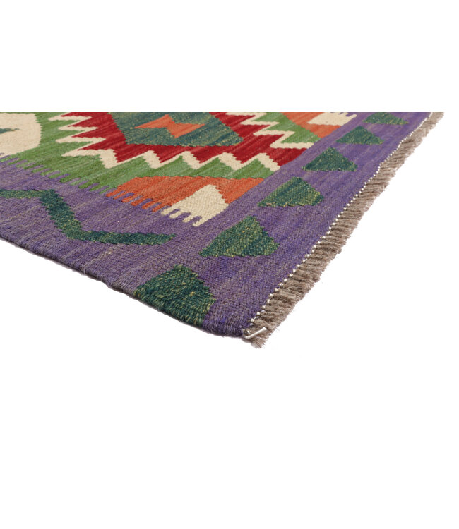 Handgewebter Kelim Läufer 198x61 cm Wollteppich