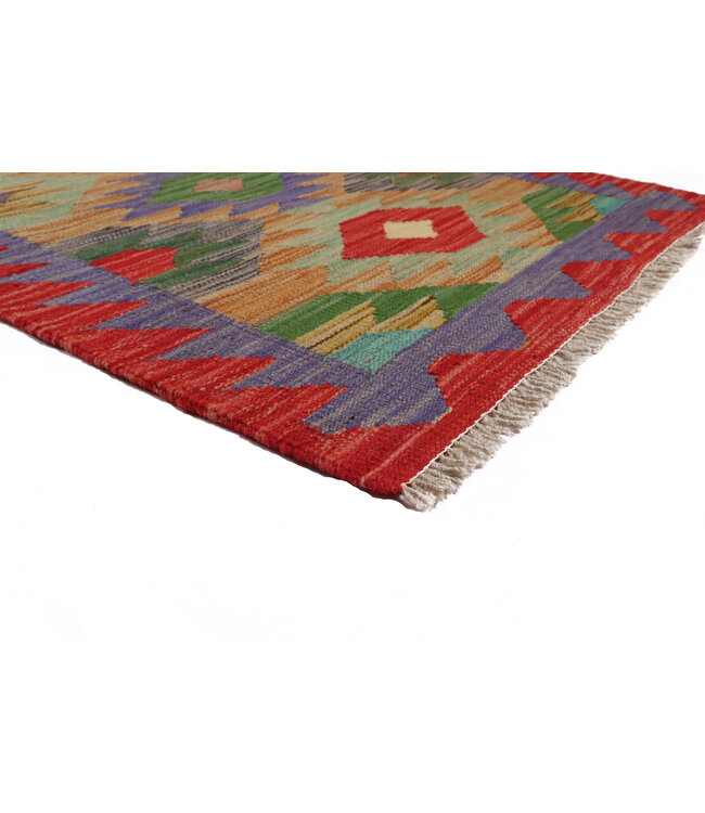 Handgewebter Kelim Läufer 183x67 cm Wollteppich