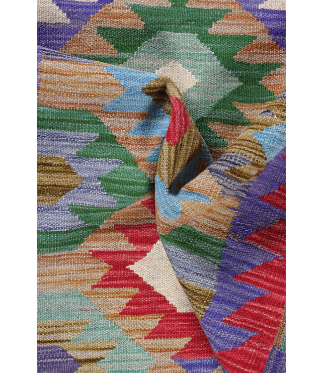 Handgewebter Kelim Läufer 183x67 cm Wollteppich