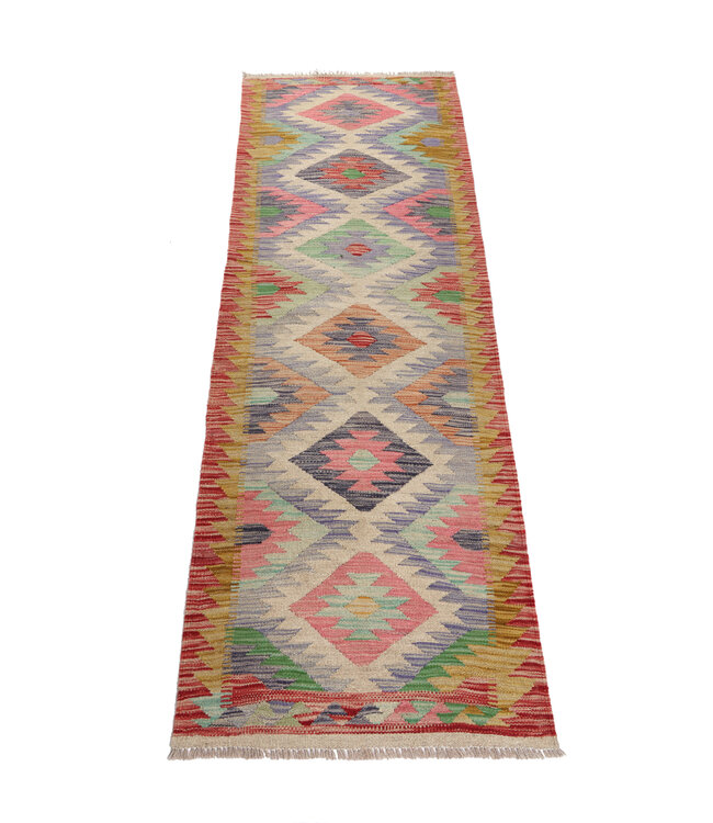Handgewebter Kelim Läufer 211x71 cm Wollteppich