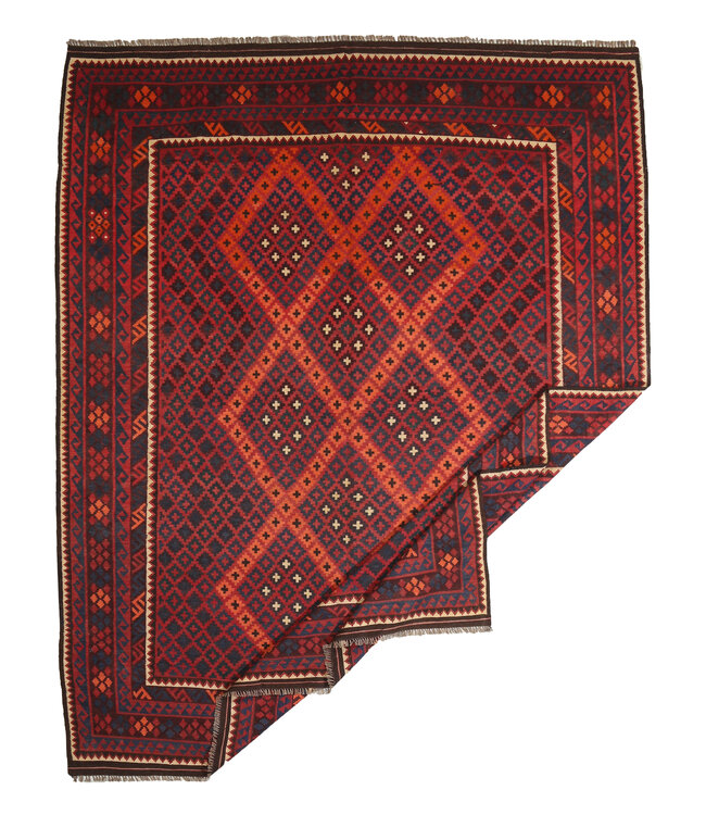 Maimana Handgewebte Orientalisch  Kelim  Wolle Teppich  Kelim  329x243cm