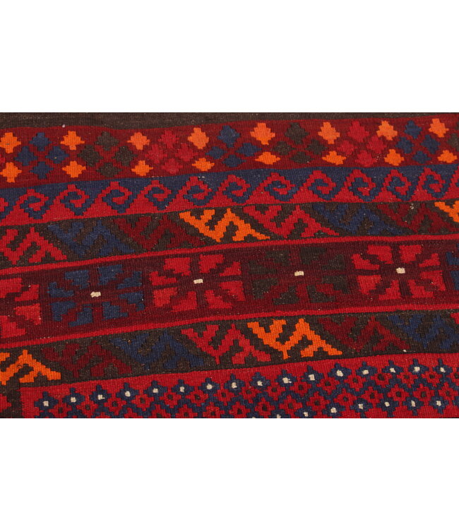 Maimana Handgemaakt Oosters Kelim Wol Vloerkleed  kelim  305x229cm