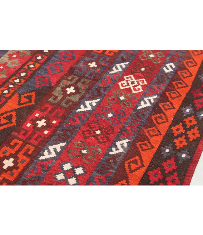 Maimana Handgemaakt Oosters Kelim Wol Vloerkleed  kelim 485x263cm