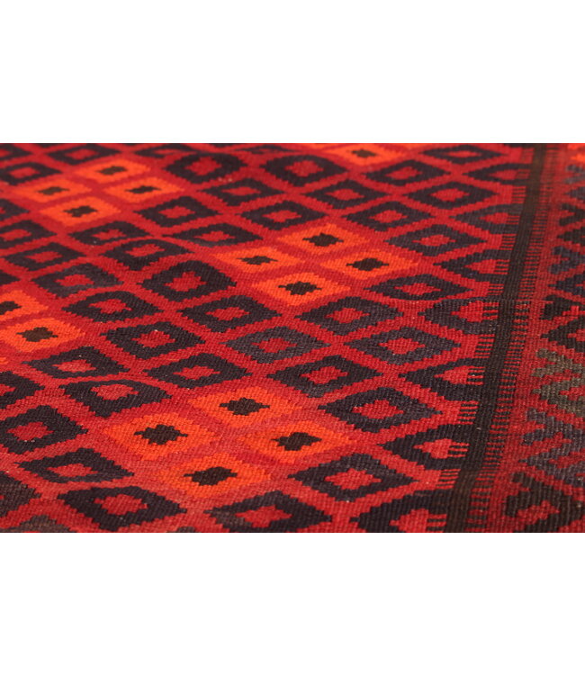 Maimana Handgewebte Orientalisch  Kelim  Wolle Teppich  Kelim 303x254cm