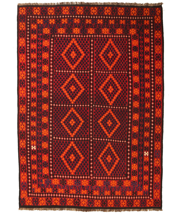 Maimana Handgewebte Orientalisch  Kelim  Wolle Teppich  Kelim 341x247cm