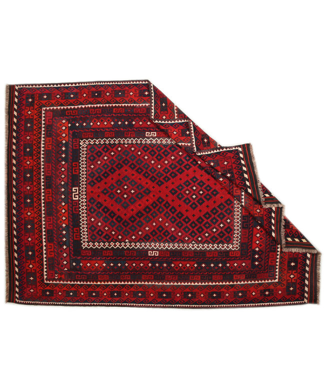 Maimana Handgemaakt Oosters Kelim Wol Vloerkleed  kelim 359x258cm