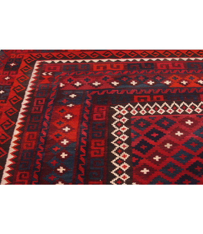 Maimana Handgemaakt Oosters Kelim Wol Vloerkleed  kelim 359x258cm