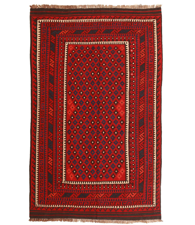 Maimana Handgemaakt Oosters Kelim Wol Vloerkleed  kelim  240x144cm