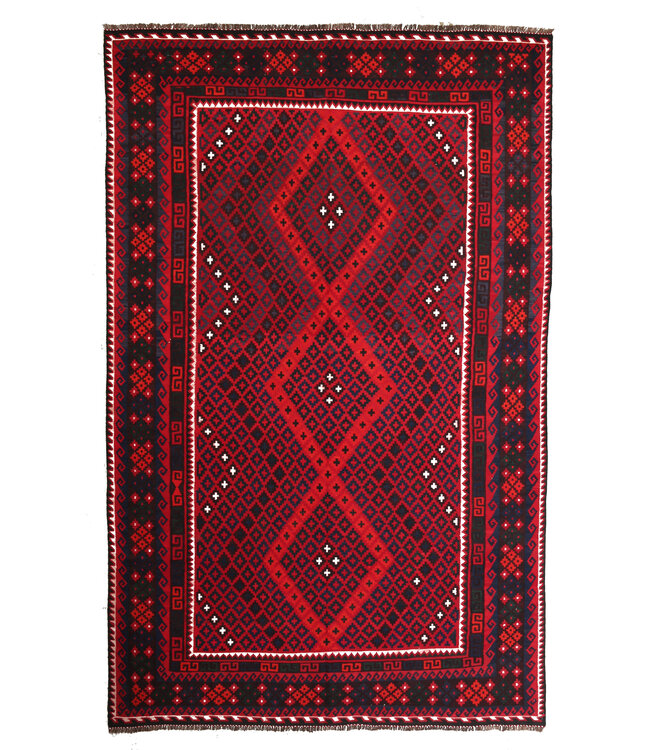 Maimana Handgemaakt Oosters Kelim Wol Vloerkleed  kelim  405x258cm