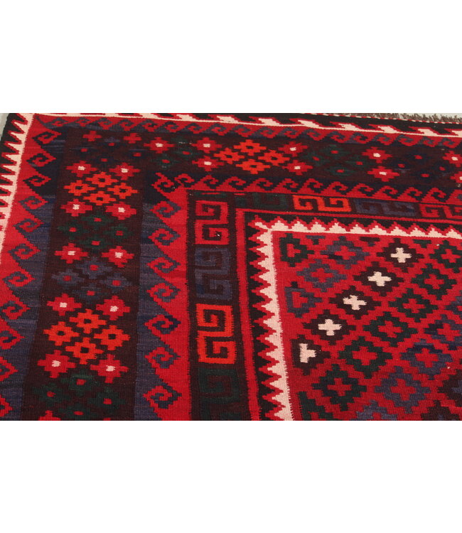 Maimana Handgemaakt Oosters Kelim Wol Vloerkleed  kelim  405x258cm