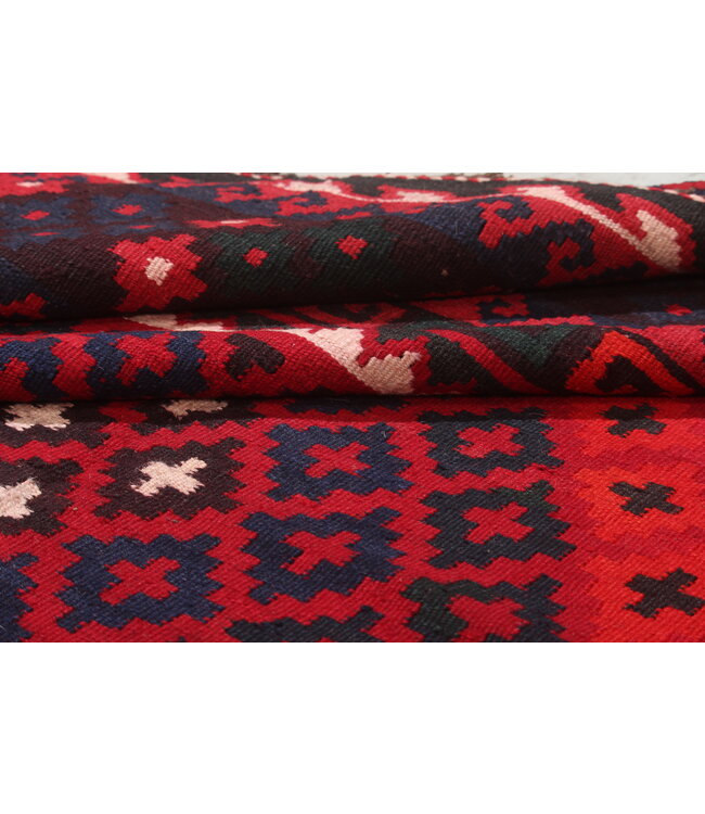Maimana Hand Woven Afghan Wool Kilim Area Rug 405x258cm