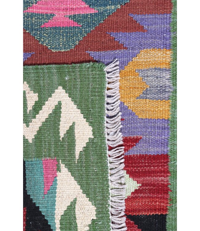 Handgewebter Kelim Läufer 213x62 cm Wollteppich