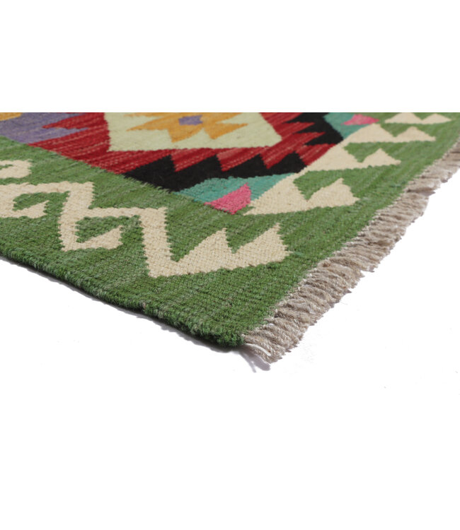 Handgewebter Kelim Läufer 213x62 cm Wollteppich