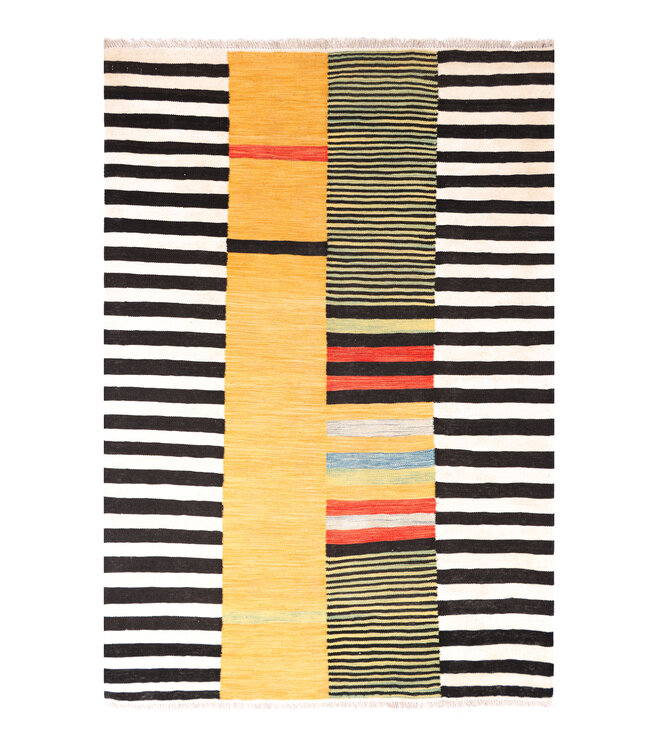 185x128 cm Handgeweven Moderne  Wollen Kelim Tapijt