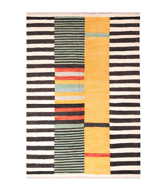 Kelimshop 179x126 cm Handwoven Modern Wool Kilim Rug