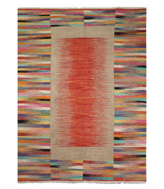 Kelimshop 237x174 cm Handgewebter Moderner  Woll-Kelim-Teppich