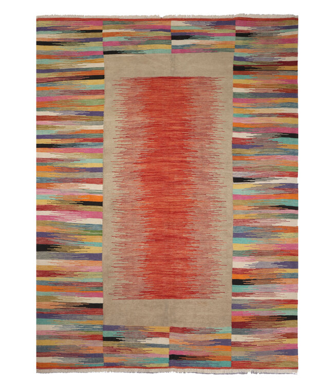 237x174 cm Handgewebter Moderner  Woll-Kelim-Teppich