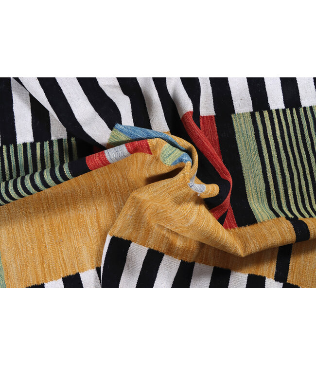 208x156 cm Handgewebter Moderner  Woll-Kelim-Teppich